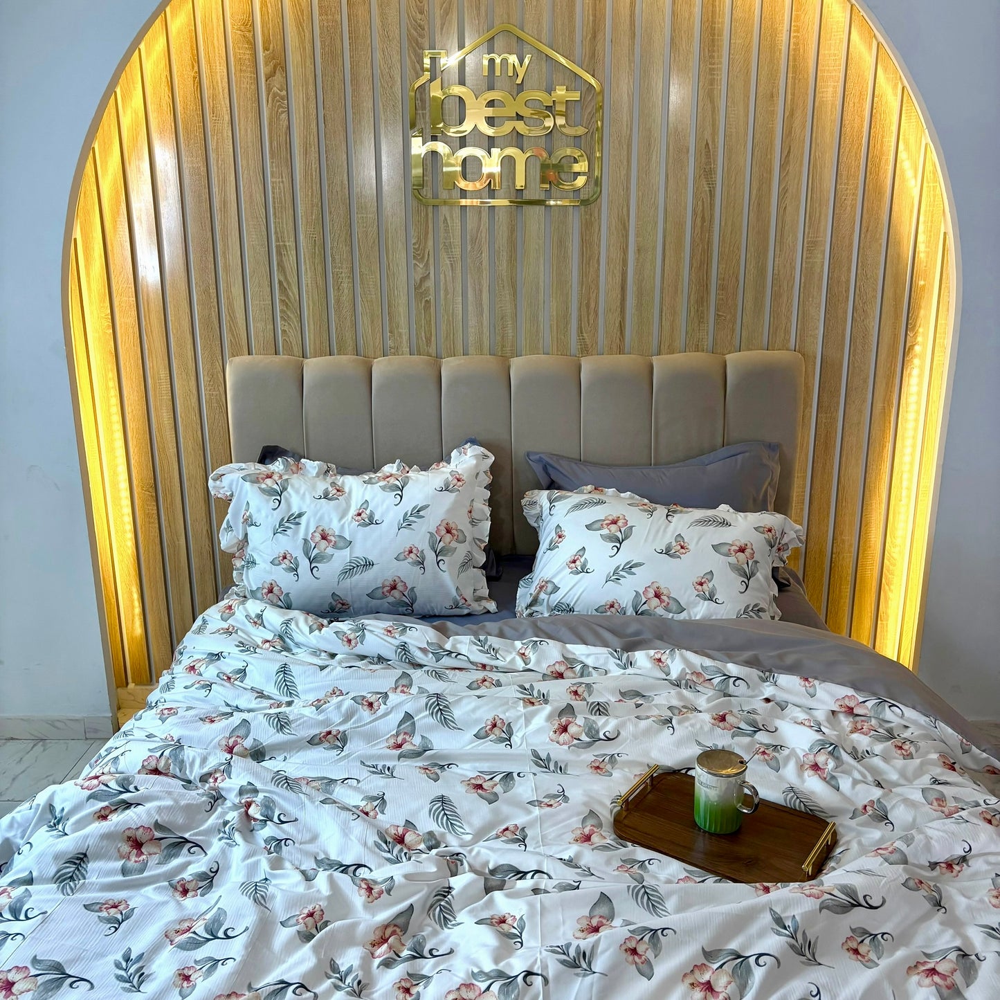 Ensemble Housse de Couette «Rose Impériale» 7 pièces - MBH