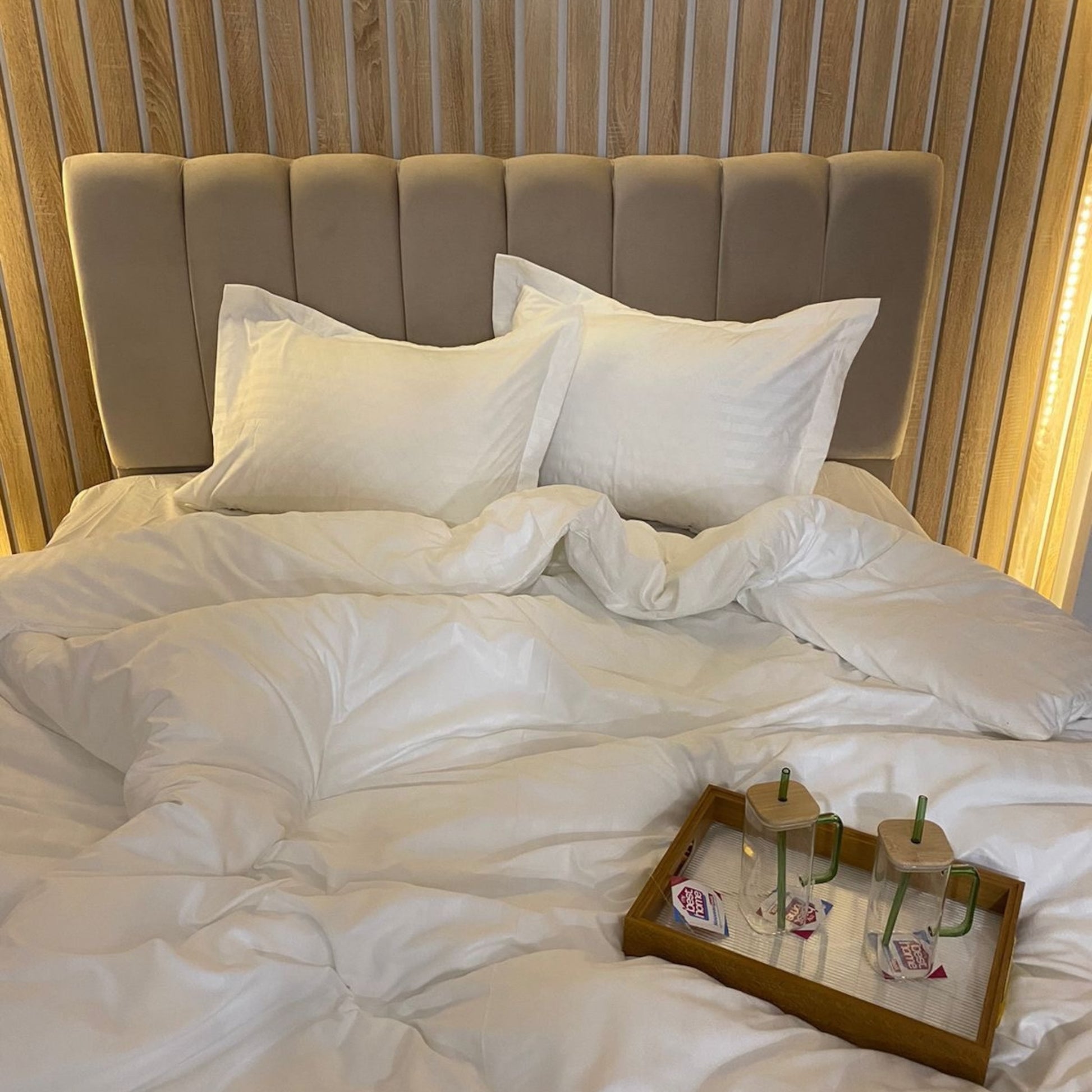 Housse de Couette + 2 taies d'oreiller 100% Coton - MBH
