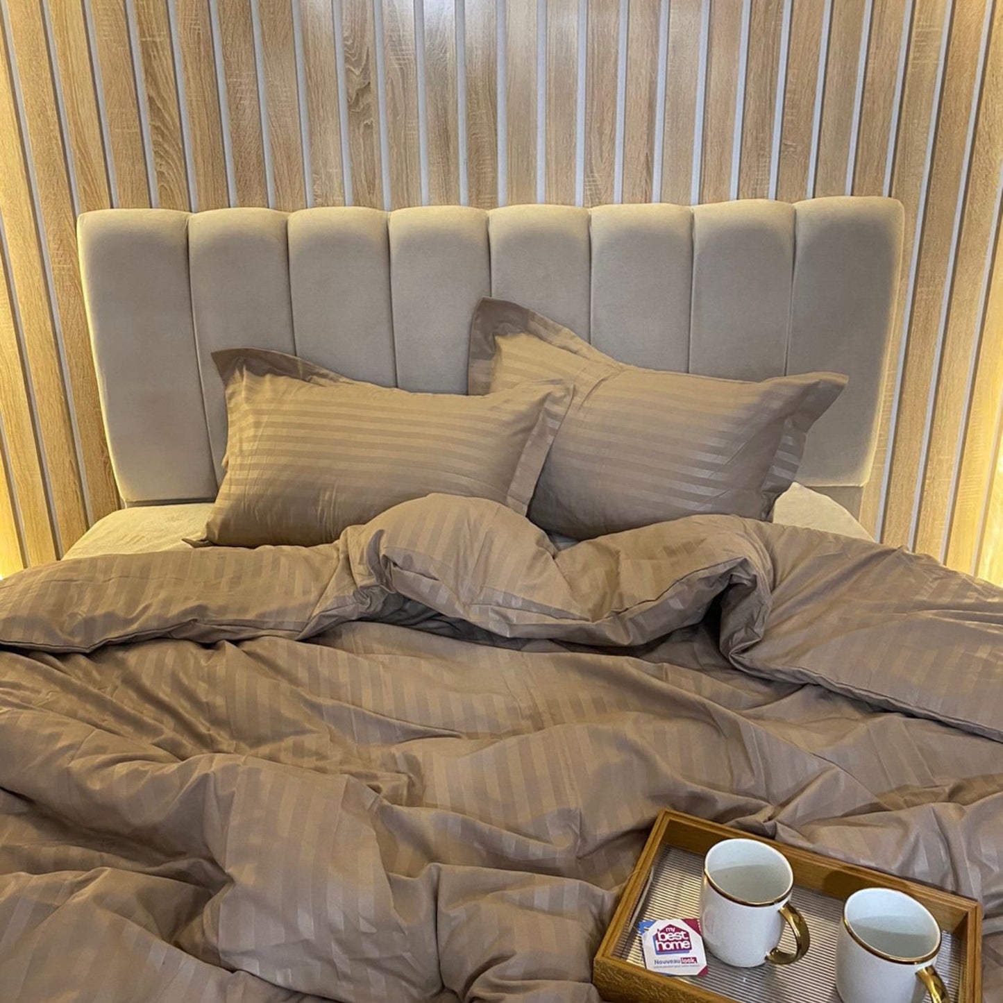 Housse de Couette + 2 taies d'oreiller 100% Coton - MBH