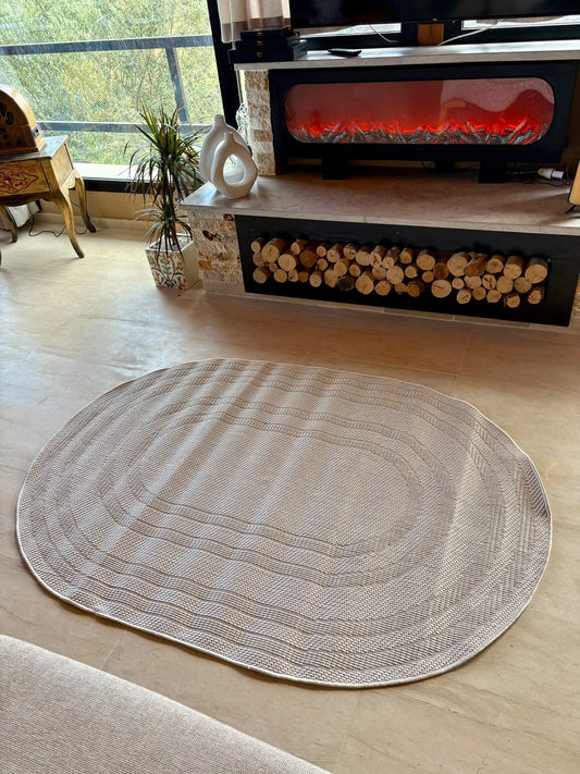 Tapis Ovale Bouclette Crème – MBH