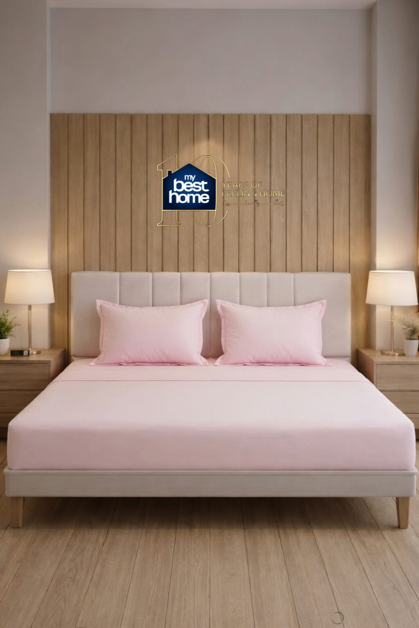 Parure de lit 100% coton pur – Ensemble complet 4 pièces – MBH